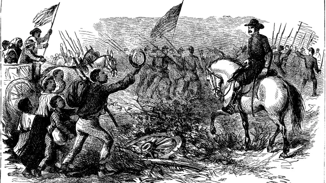 old drawing of slaves and soldiers